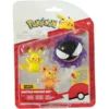 Pokemon Battle Figure 3 Pack Teddiursa Pikachu #9 Gastly