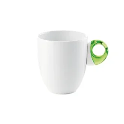 Guzzini Lime Green and White Porcelain and Acrylic Mug Feeling