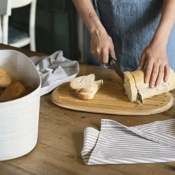 Guzzini Recycled Plastic And Bamboo Tierra Bread Bin in Milk White