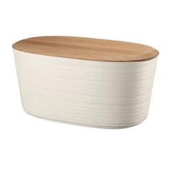 Guzzini Recycled Plastic And Bamboo Tierra Bread Bin in Milk White