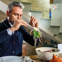 Guzzini Recycled Plastic Tierra Salad Servers in Taupe