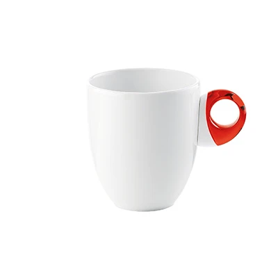 Guzzini Red and White Porcelain and Acrylic Mug Feeling