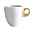 Guzzini Pastel Yellow and White Porcelain Mug Feeling