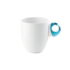 Guzzini Aqua Blue and White Acrylic and Porcelain Mug Feeling